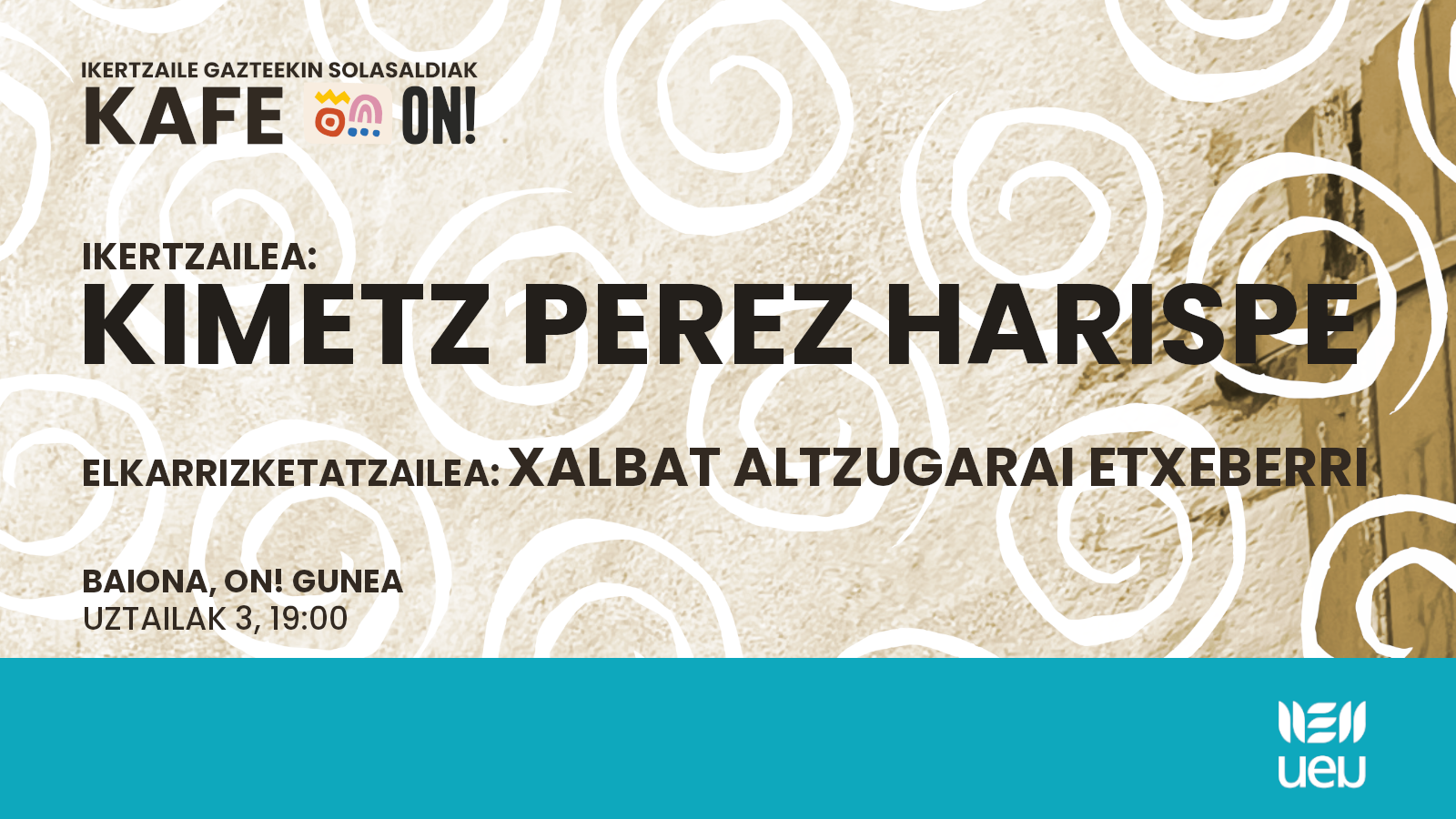 Kafe ON!: Kimetz Perez Harispe ikertzaile gaztearekin solasaldia