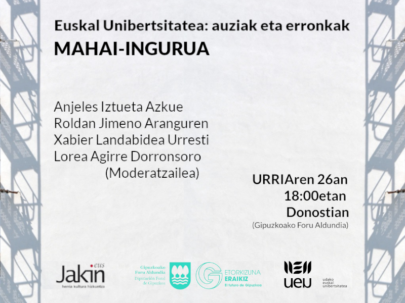 "Euskal Unibertsitatea: auziak eta erronkak" mahai-ingurua