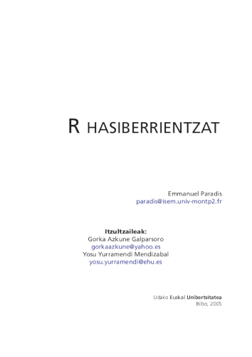 R Hasiberrientzat (itzulpena)
