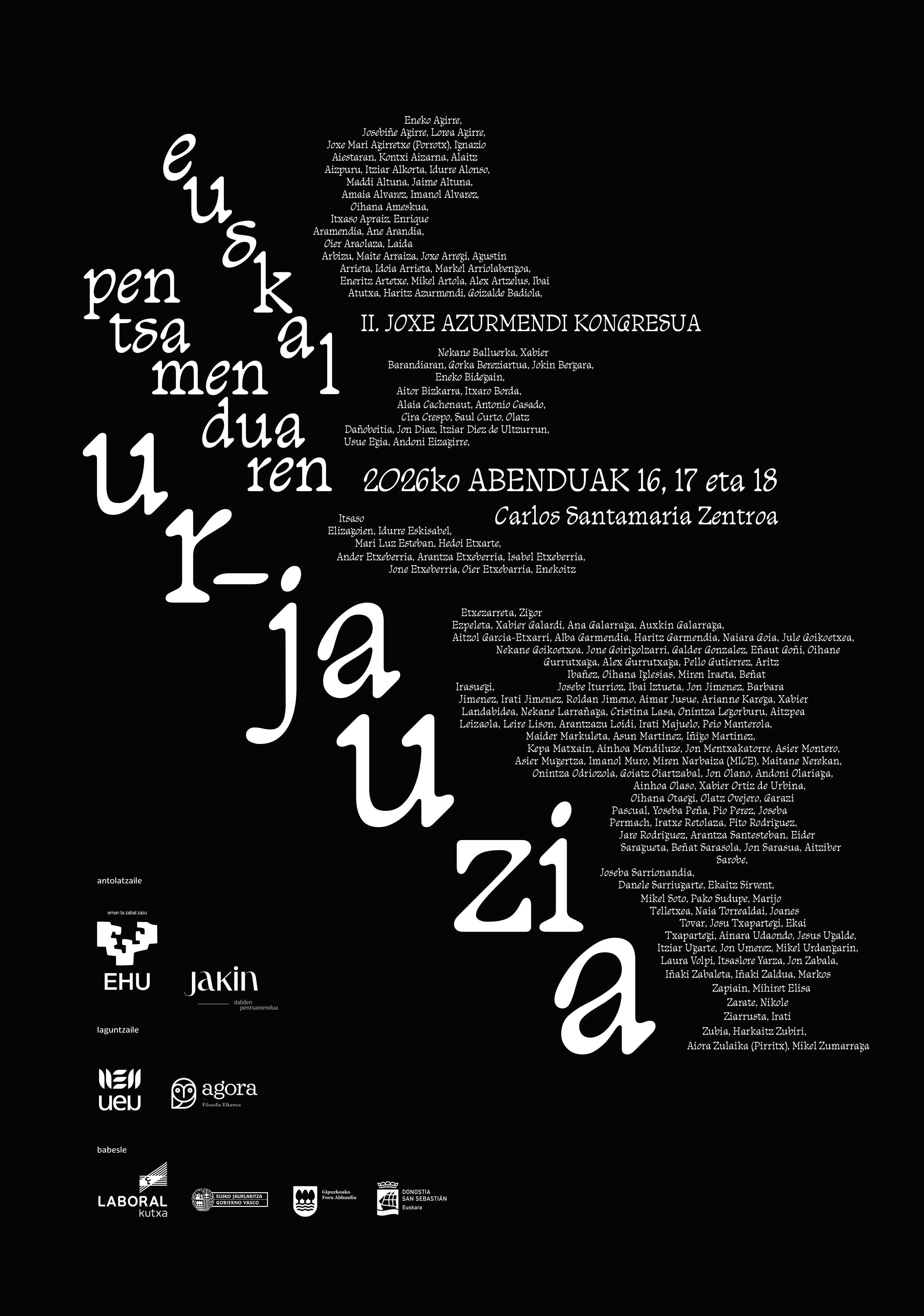 Joxe Azurmendi Kongresua: Euskal Pentsamenduaren ur-jauzia II.